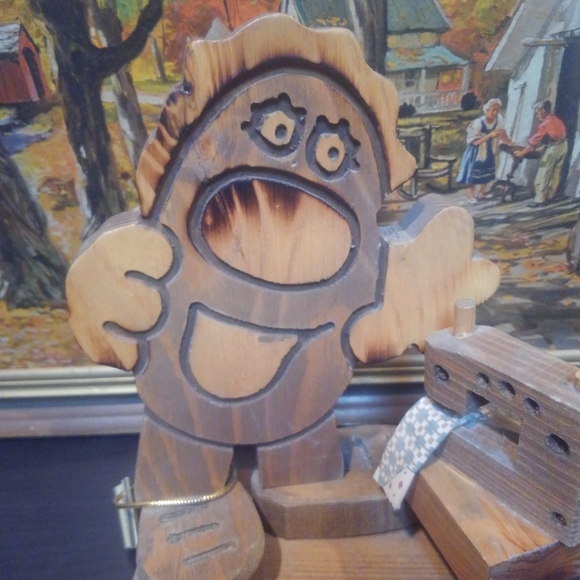 💎 1981 🔥🆕 Vintage 80s Seamstress Wood Carving Statue Don Mars USA made Sewing - Picture 2 of 16